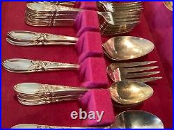 Silver Plate White Orchid Community Oneda FLATWARE Cutlery -78 Pieces with Box