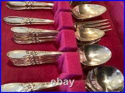 Silver Plate White Orchid Community Oneda FLATWARE Cutlery -78 Pieces with Box