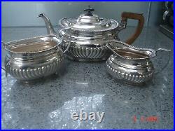 Silver Plated 3 Piece Tea Service By Barnett Henry Abrahams