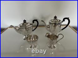 Silver Plated 4 Piece Footed Tea/coffee Service All On Raised Feet (sptcs-14)