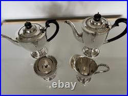 Silver Plated 4 Piece Footed Tea/coffee Service All On Raised Feet (sptcs-14)