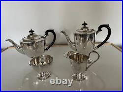Silver Plated 4 Piece Footed Tea/coffee Service All On Raised Feet (sptcs-14)