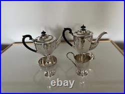 Silver Plated 4 Piece Footed Tea/coffee Service All On Raised Feet (sptcs-14)
