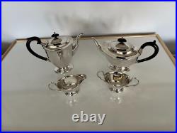 Silver Plated 4 Piece Footed Tea/coffee Service All On Raised Feet (sptcs-6) Silver Plated 4 Piece Footed Tea/coffee Service All On Raised Feet (sptcs-6)