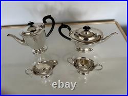 Silver Plated 4 Piece Footed Tea/coffee Service All On Raised Feet (sptcs-6) Silver Plated 4 Piece Footed Tea/coffee Service All On Raised Feet (sptcs-6)
