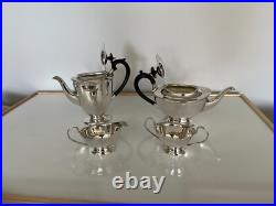 Silver Plated 4 Piece Footed Tea/coffee Service All On Raised Feet (sptcs-6) Silver Plated 4 Piece Footed Tea/coffee Service All On Raised Feet (sptcs-6)
