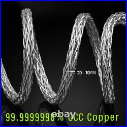 Silver Plated 8 AWG OCC HiFi Speaker Wire Cable & Carbon Fiber Banana Spade Plug