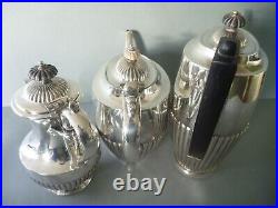 Silver Plated EPNS Tea Coffee Set 5 pieces Pot, Water, Sugar Bowl, Milk Jug