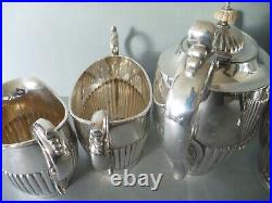 Silver Plated EPNS Tea Coffee Set 5 pieces Pot, Water, Sugar Bowl, Milk Jug