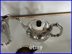 Silver Plated Epbm 4 Piece Footed Tea/coffee Service On Raised Feet (sptcs-0)
