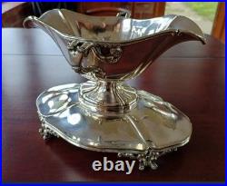 Silver Plated Large Gravy Boat Victorian Era antique Easy Polish Classy Piece NR Silver Plated Large Gravy Boat Victorian Era antique Easy Polish Classy Piece NR