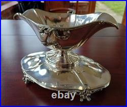 Silver Plated Large Gravy Boat Victorian Era antique Easy Polish Classy Piece NR Silver Plated Large Gravy Boat Victorian Era antique Easy Polish Classy Piece NR