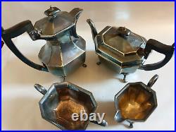 Silver Plated Tea/ Coffee set 4 pieces art deco style by Sheffield England