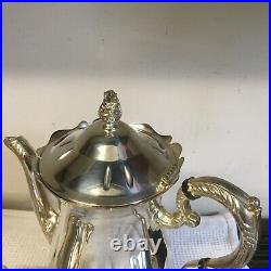 Silver Plated Teapot Set Antique Style 4 Piece Excellent Condition Jug and Bowl