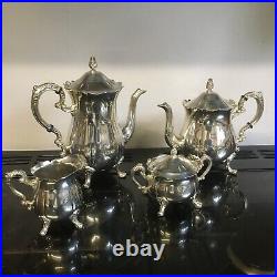 Silver Plated Teapot Set Antique Style 4 Piece Excellent Condition Jug and Bowl