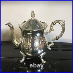 Silver Plated Teapot Set Antique Style 4 Piece Excellent Condition Jug and Bowl