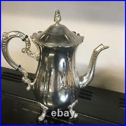 Silver Plated Teapot Set Antique Style 4 Piece Excellent Condition Jug and Bowl