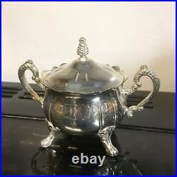 Silver Plated Teapot Set Antique Style 4 Piece Excellent Condition Jug and Bowl