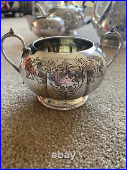 Silver Plated Vintage 4 piece Tea/Coffee Set Cooper Brothers & Sons never used