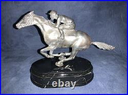 Silver plate Horse At The Races By Camusso 1953