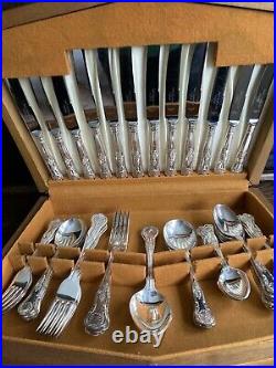Silver plated Kings pattern canteen of cutlery by Smith Seymour Ltd 44 piece