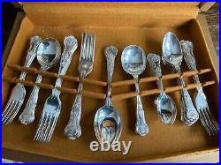 Silver plated Kings pattern canteen of cutlery by Smith Seymour Ltd 44 piece