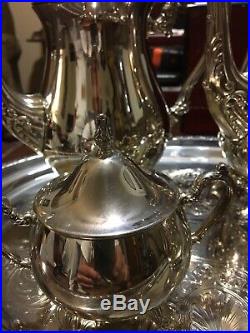 Silver plated Oneida Tea/Coffee set with Tray (Total 5 pieces)