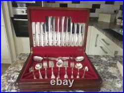Solid Silver Kings Design 50 Piece George Butler & Co Canteen of Cutlery