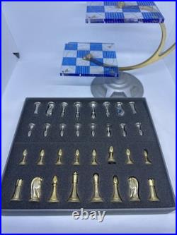 Star Trek 3 Dimensional Chess Set By Franklin Mint 1994 Gold/Silver Plate Pieces