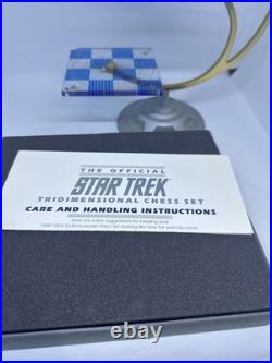 Star Trek 3 Dimensional Chess Set By Franklin Mint 1994 Gold/Silver Plate Pieces