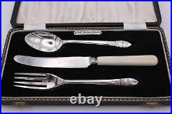 Sterling Silver Cased Child's Three Piece Cutlery Set Birmingham 1964