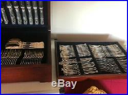 Stunning 124 Piece Canteen Of Silver Plated Kings Pattern Cutlery Serving For 12