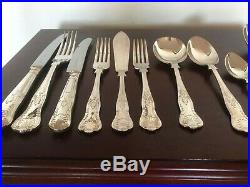 Stunning 124 Piece Canteen Of Silver Plated Kings Pattern Cutlery Serving For 12