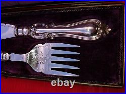 Stunning Antique'Albert' Fish Servers Victorian Silver Plate Cased Good Quality