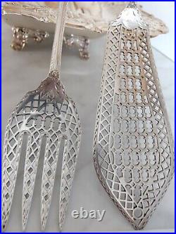 Stunning Antique Victorian Martin Hall Heavy Silver Plate Servers Exquisite