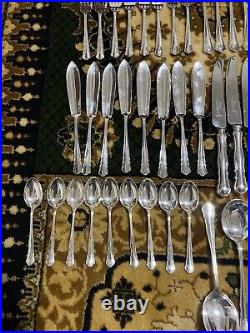 Stunning James Dixon 82 Piece Silver Plated Chippendale Cutlery Set