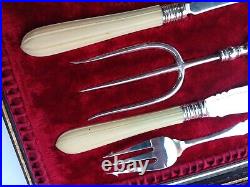 Stunning Victorian Stilton Buffet Serving Set 6 Pcs Silver Plate Resin Handles