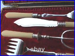 Stunning Victorian Stilton Buffet Serving Set 6 Pcs Silver Plate Resin Handles