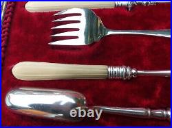 Stunning Victorian Stilton Buffet Serving Set 6 Pcs Silver Plate Resin Handles