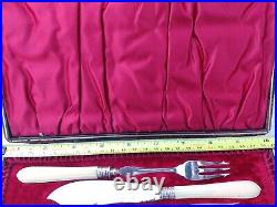 Stunning Victorian Stilton Buffet Serving Set 6 Pcs Silver Plate Resin Handles