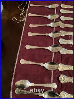 Superb 100 Piece kings Pattern Silver Plated Cutlery Set Wrapped In 7 Felt Rolls