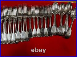 Superb Victorian Cutlery Fiddle Pattern 12 Place/ 36 Pieces John Round & Son