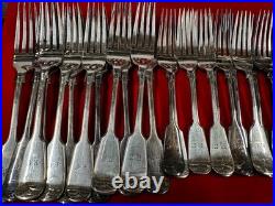 Superb Victorian Cutlery Fiddle Pattern 12 Place/ 36 Pieces John Round & Son