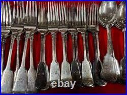Superb Victorian Cutlery Fiddle Pattern 12 Place/ 36 Pieces John Round & Son