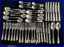 Turton Sheffield 44 Piece Dubarry Pattern Silver Plated Cutlery Service / Set