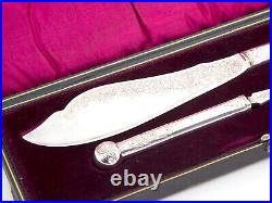 Unusual Boxed Pair of Silver Plate Fish Servers