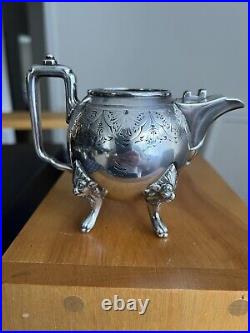 VICTORIAN REED AND BARTON SILVER PLATE TEA SERVICE 4 PIECE 1870's-90's