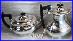 VINERS 4 PIECE TEA SET MIRROR FINISH SILVER PLATED A1 SHEFFIELD and tray