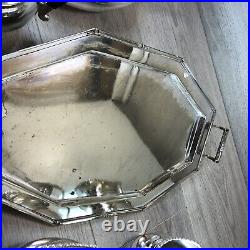 VINERS 4 PIECE TEA SET MIRROR FINISH SILVER PLATED A1 SHEFFIELD and tray