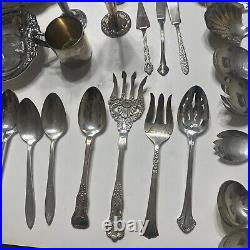 VINTAGE SILVER PLATED Mixed Lot 38 Pieces Wholesale Silverware